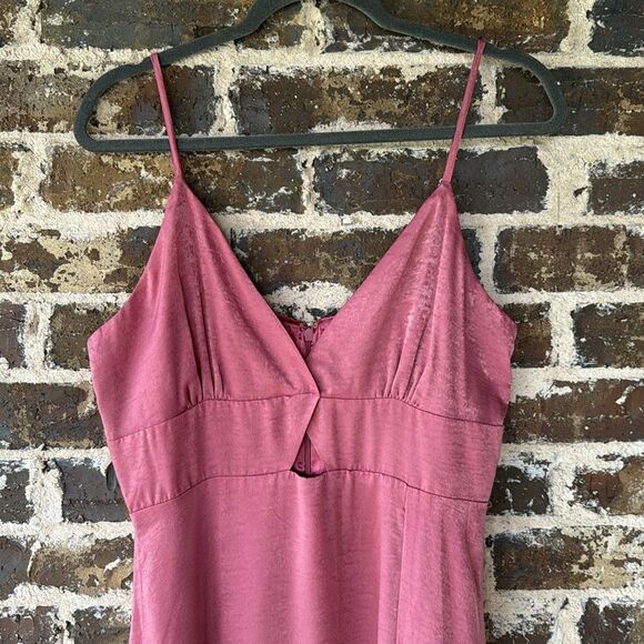 NWT Lulus Endless Elegance Marsala Satin Sleeveless Maxi Dress Size Large - Picture 4 of 11